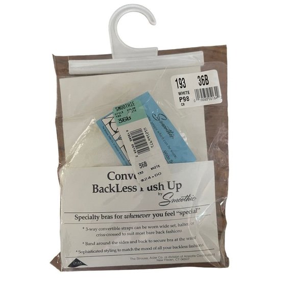 36B Convertible BackLess Push Up Bra by Smoothie White Style 193 - Picture 4 of 8